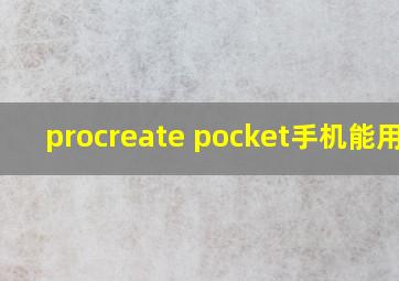 procreate pocket手机能用么